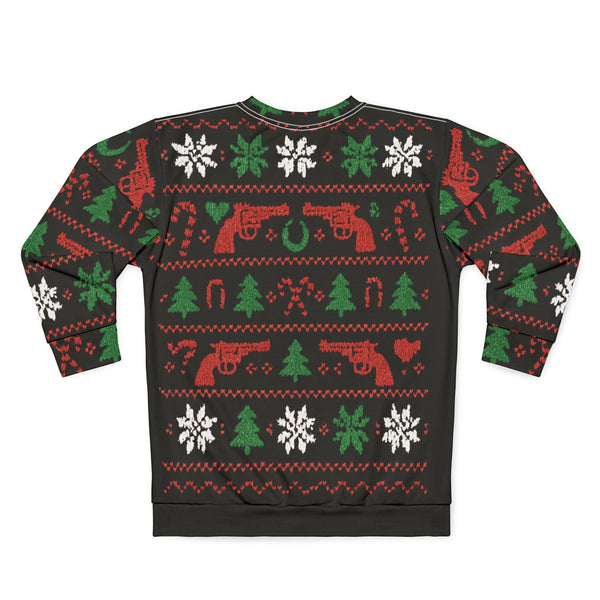 Black Santa Ugly Christmas Ugly Sweater, Holiday Sweatshirt, Festive, Winter Pullover, Xmas Top