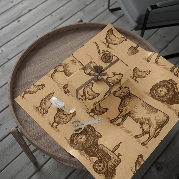 Farm themed gift wrap