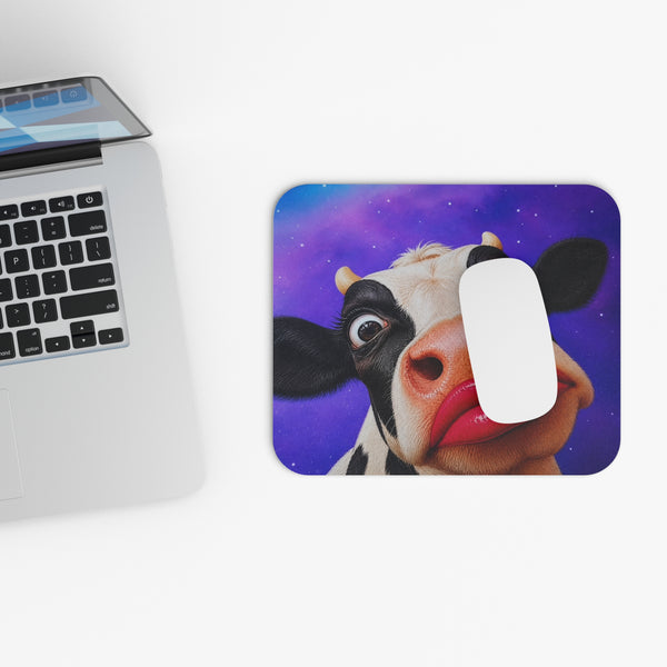 Funny Cow Mouse Pad — Cute Cartoon Cattle Desk Mat for Office & Home
