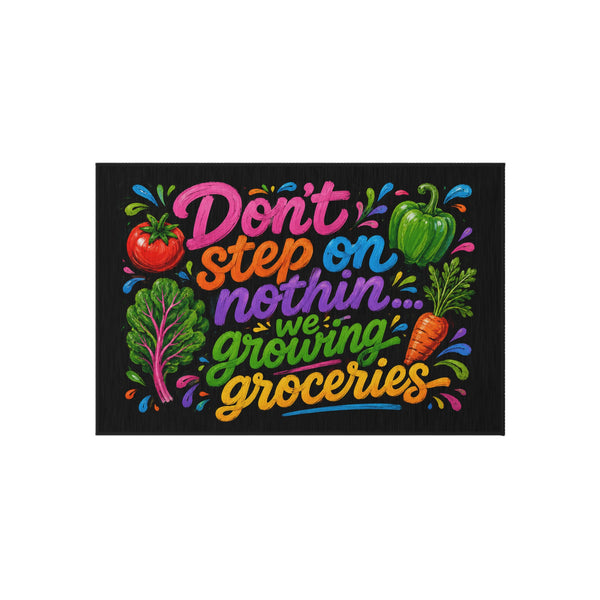 Funny Garden Outdoor Rug — Humorous Outdoor Rug for Patio & Backyard