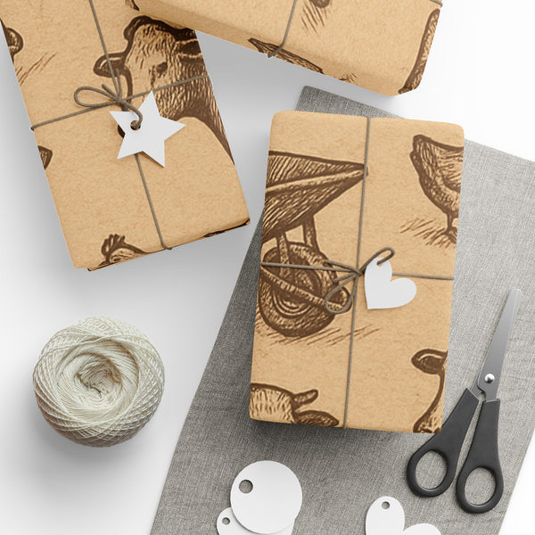 Farm themed gift wrap